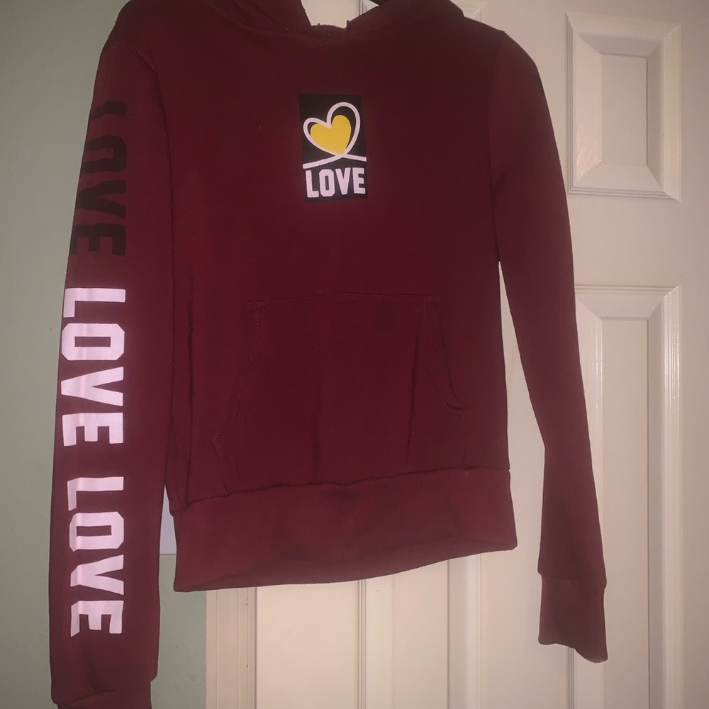 Burgundy Hoodie with Graphic Detail
